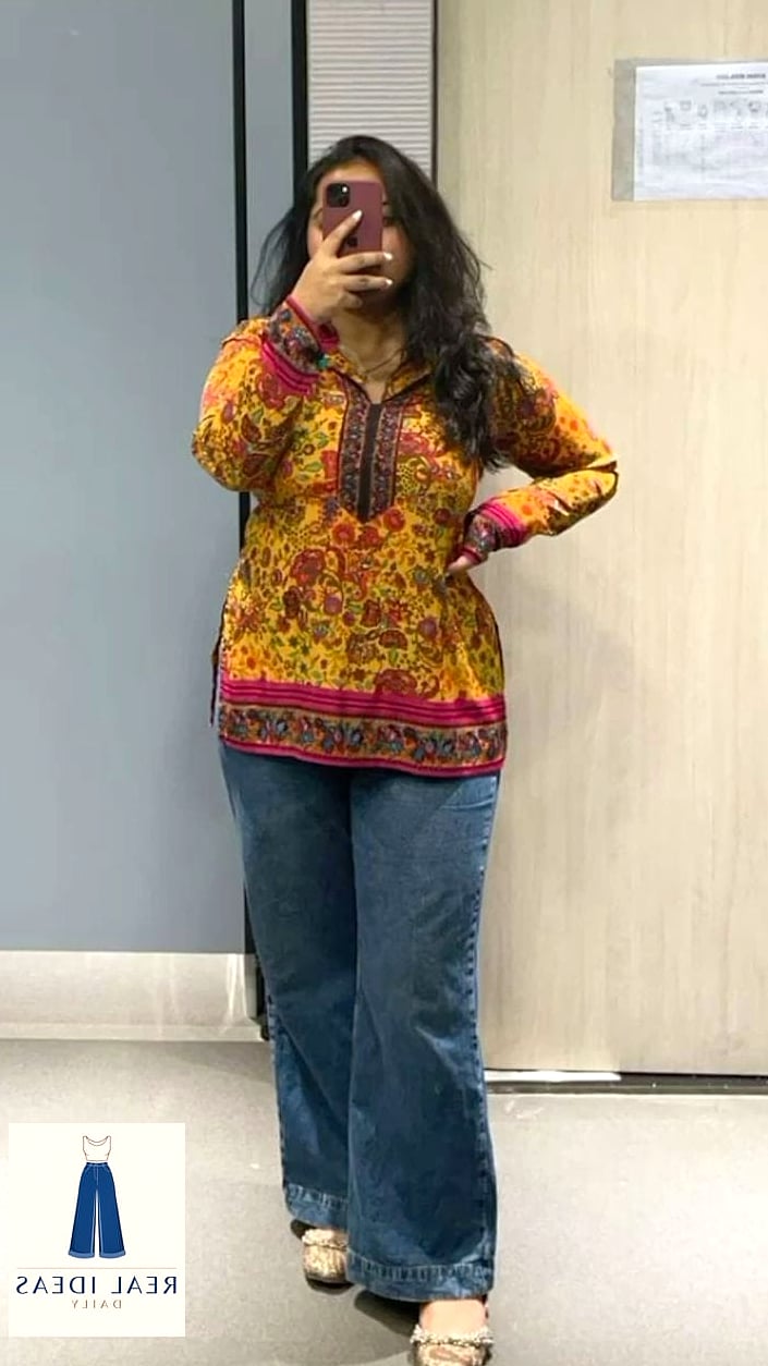 Baggy Jeans and Kurti With a Belt Detail