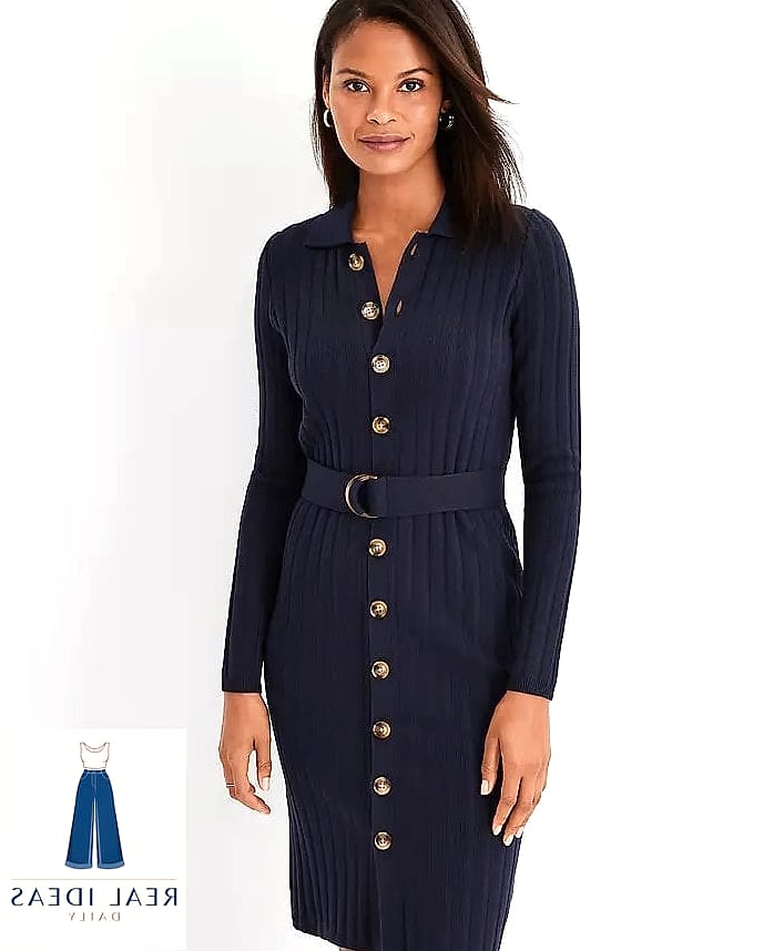 24 Sweater Dress Outfit That Are Going Viral on Pinterest Right Now 5 The Belted Sweater Dress for an Instant Waist
