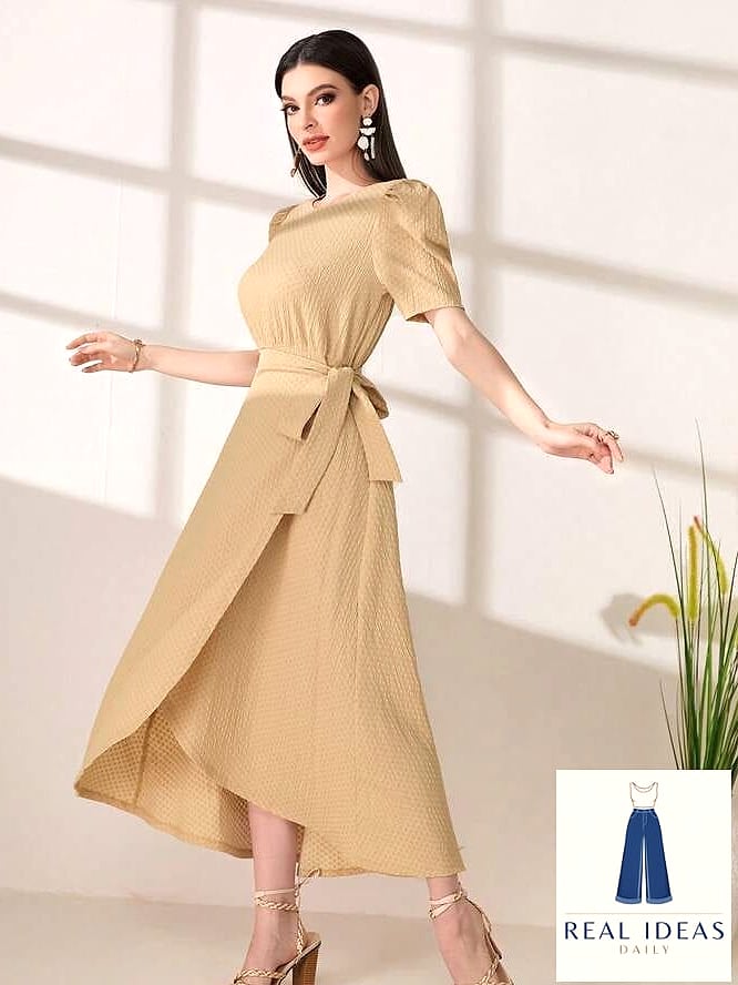 Belted Wrap Dress for Definition