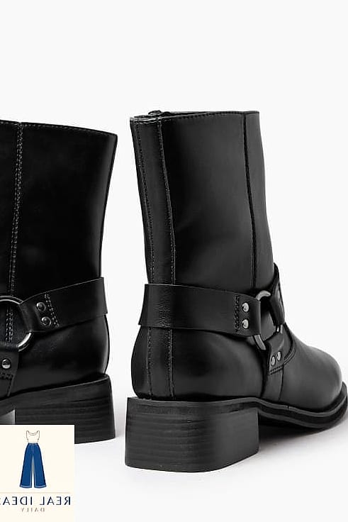 Biker Boots with Wide-Leg Trousers