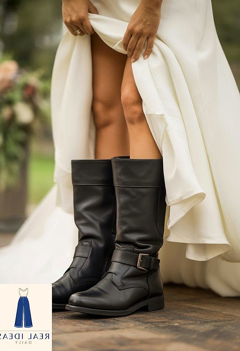 Biker Boots for a Wedding Guest Look