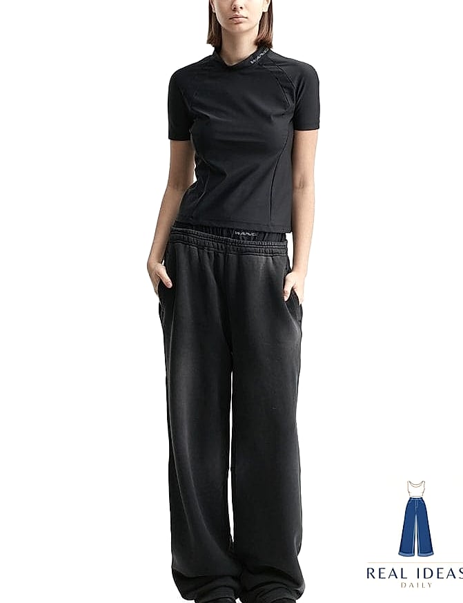 Bike Shorts Layered Under Cropped Sweatpants