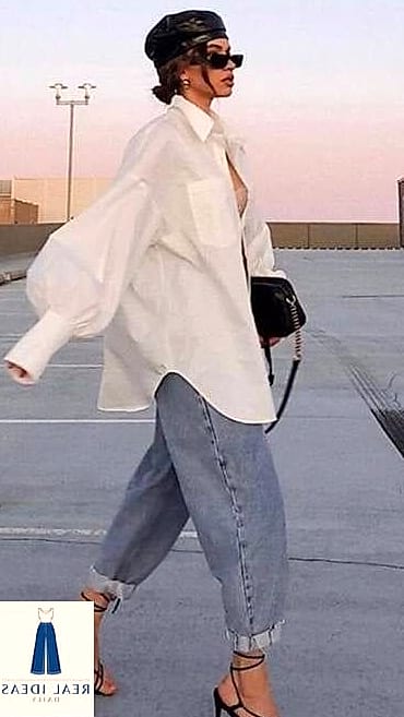 Black Baggy Jeans With Strappy Heels
