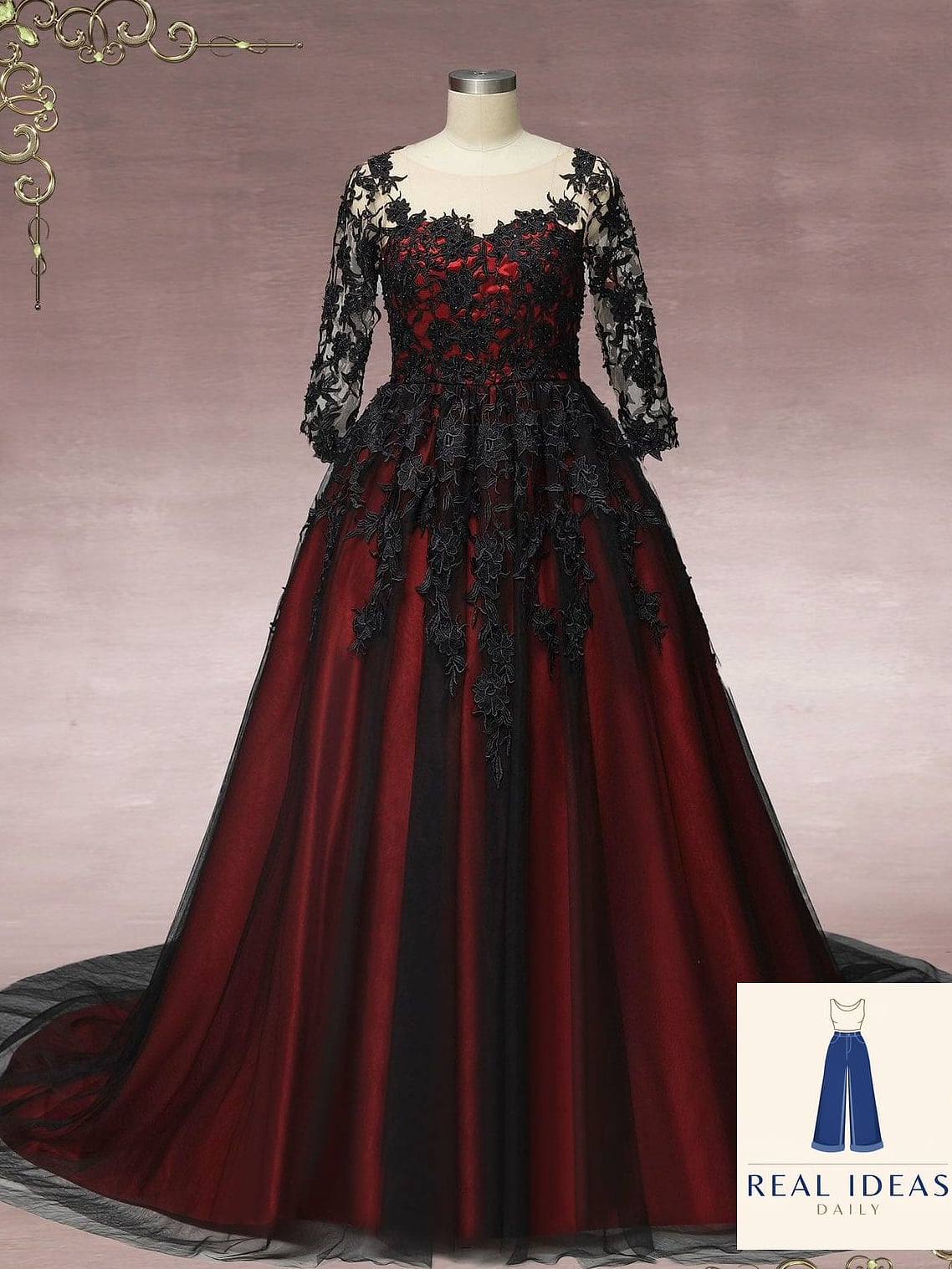 Black Dress With a Bold Red Lip
