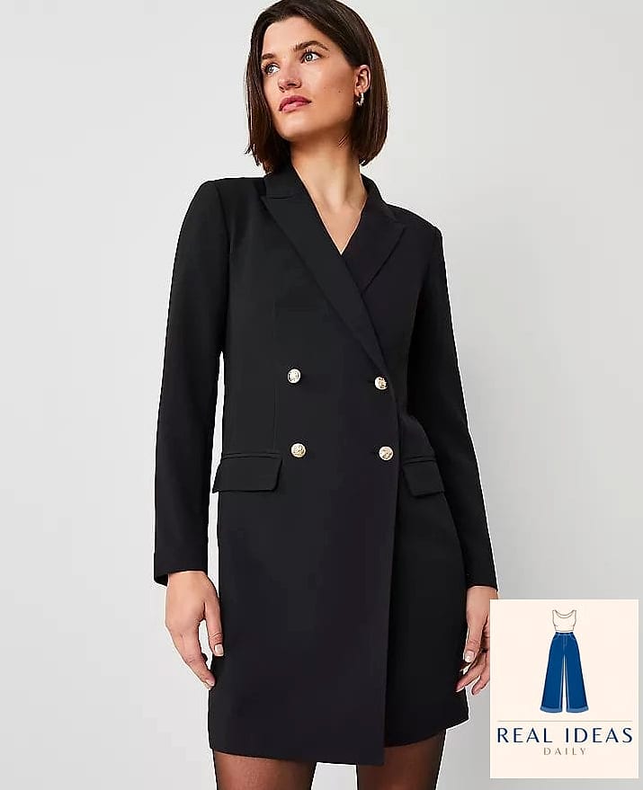 Blazer Dress and Over-the-Knee Boots
