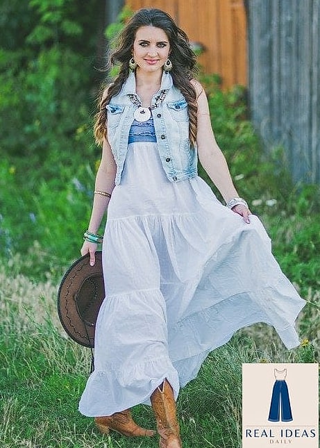 Boho Maxi with a Denim Vest