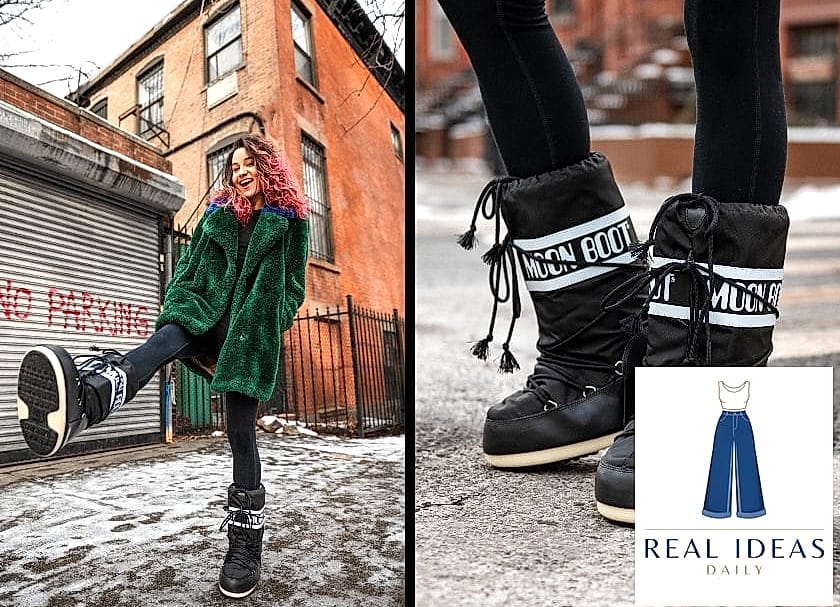 28 Moon Boots Outfit You'll Want to Screenshot Immediately 20 Bright Coat, Neutral Everything Else