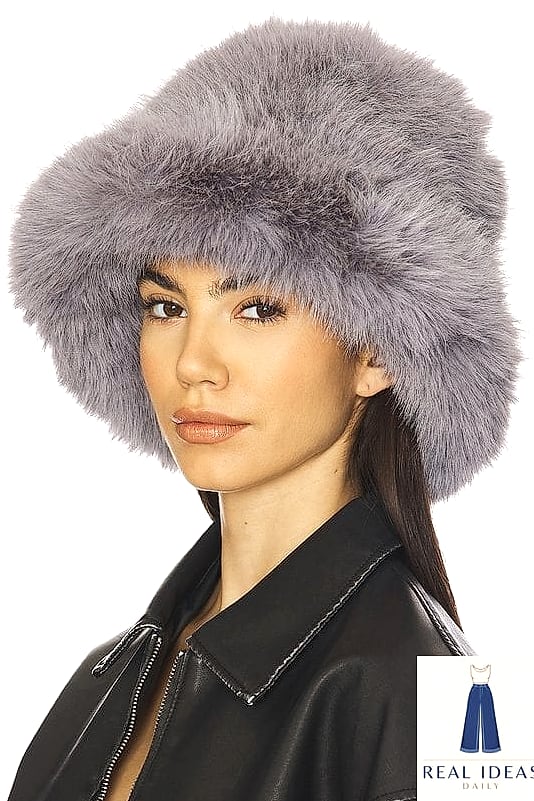 Bucket Hat and Fur Boots Street Style