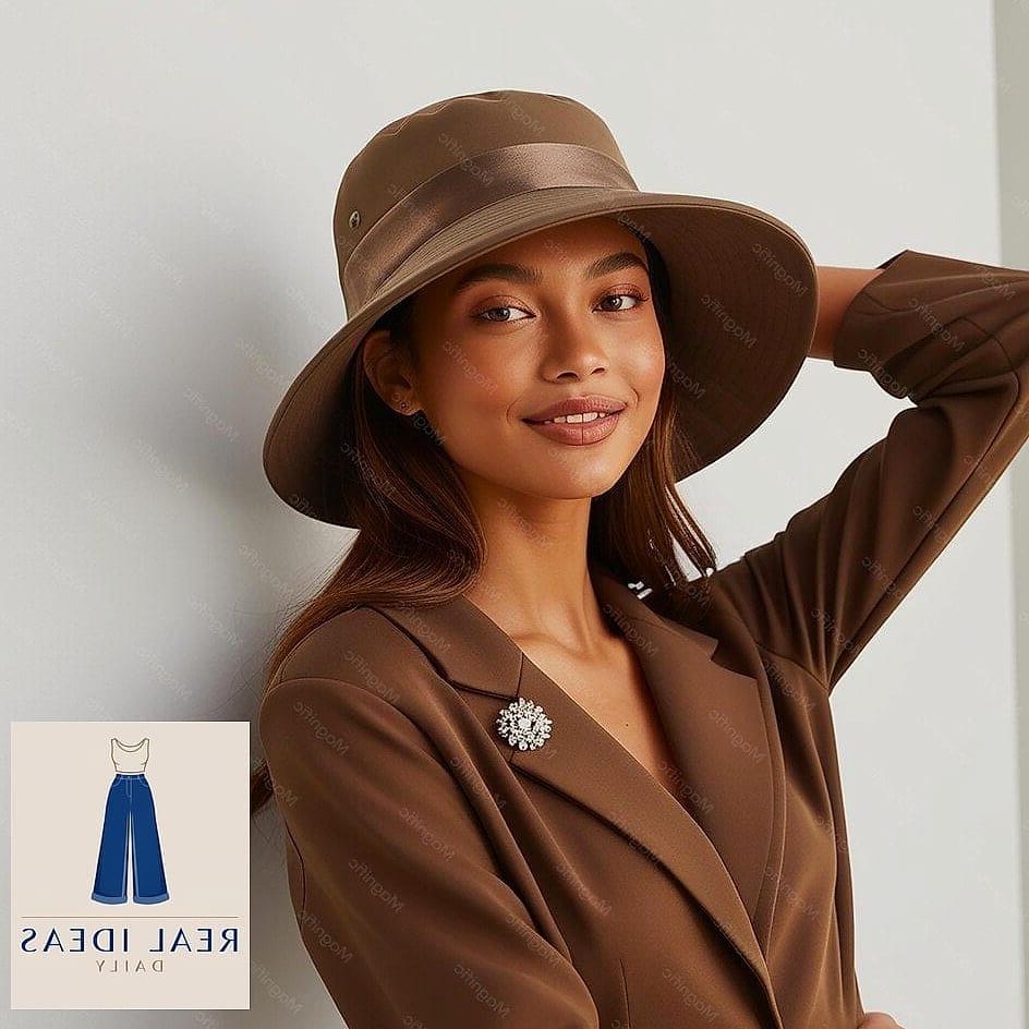 24 Brown Dress Outfit That Every Stylist Needs to See 24 Bucket Hat and Brown Sundress for Vacation