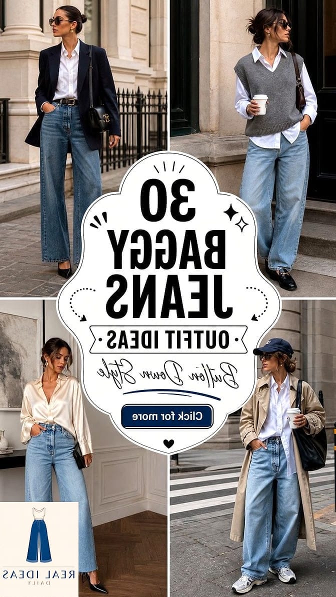 BUTTON-DOWN SHIRT & BAGGY JEANS