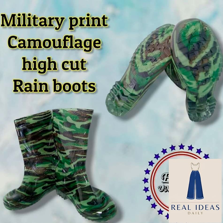Camo Print Rain Boots with a Flannel