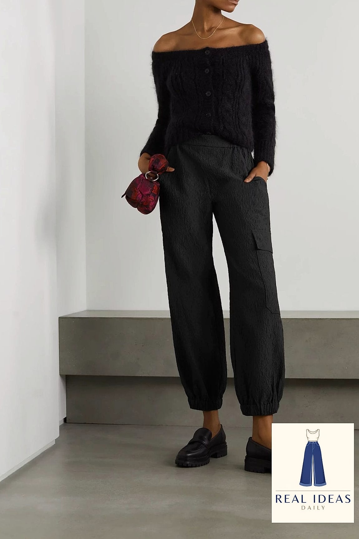 Cardigan over a crop top with sweatpants