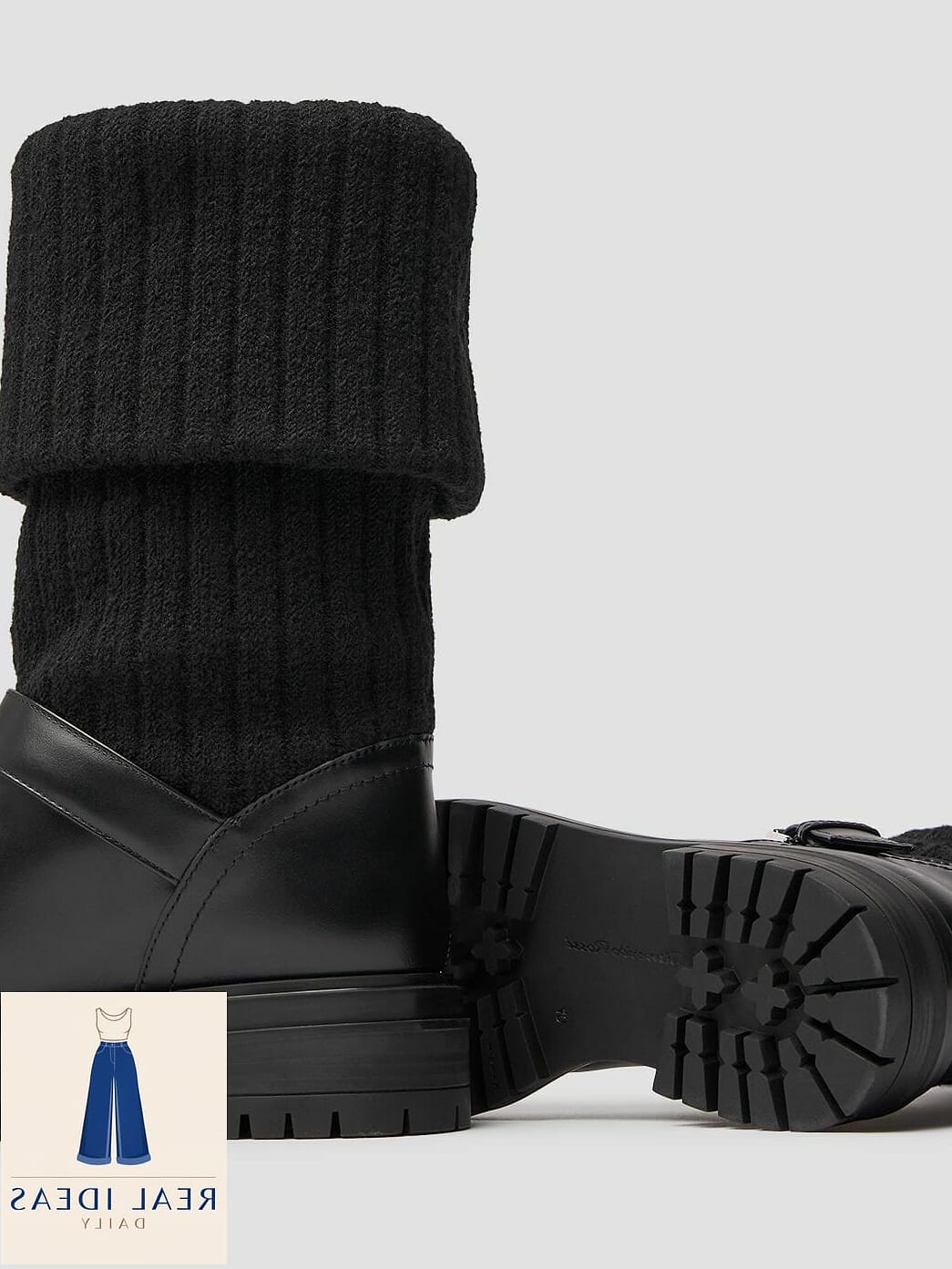 Chunky Knit Sweater and Biker Boots