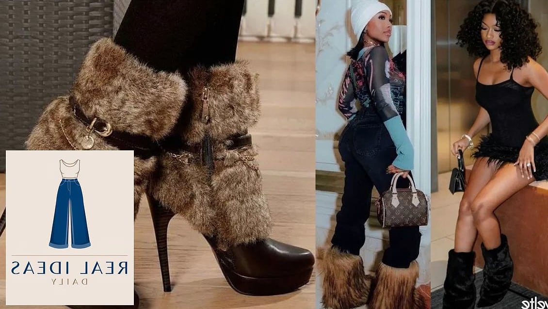 Chunky Knit Sweater with Knee-High Fur Boots