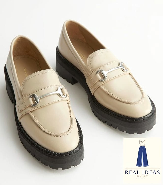 24 Boots Outfit For Women That Are Trending Right Now 6 Chunky Loafers with Wide-Leg Trousers