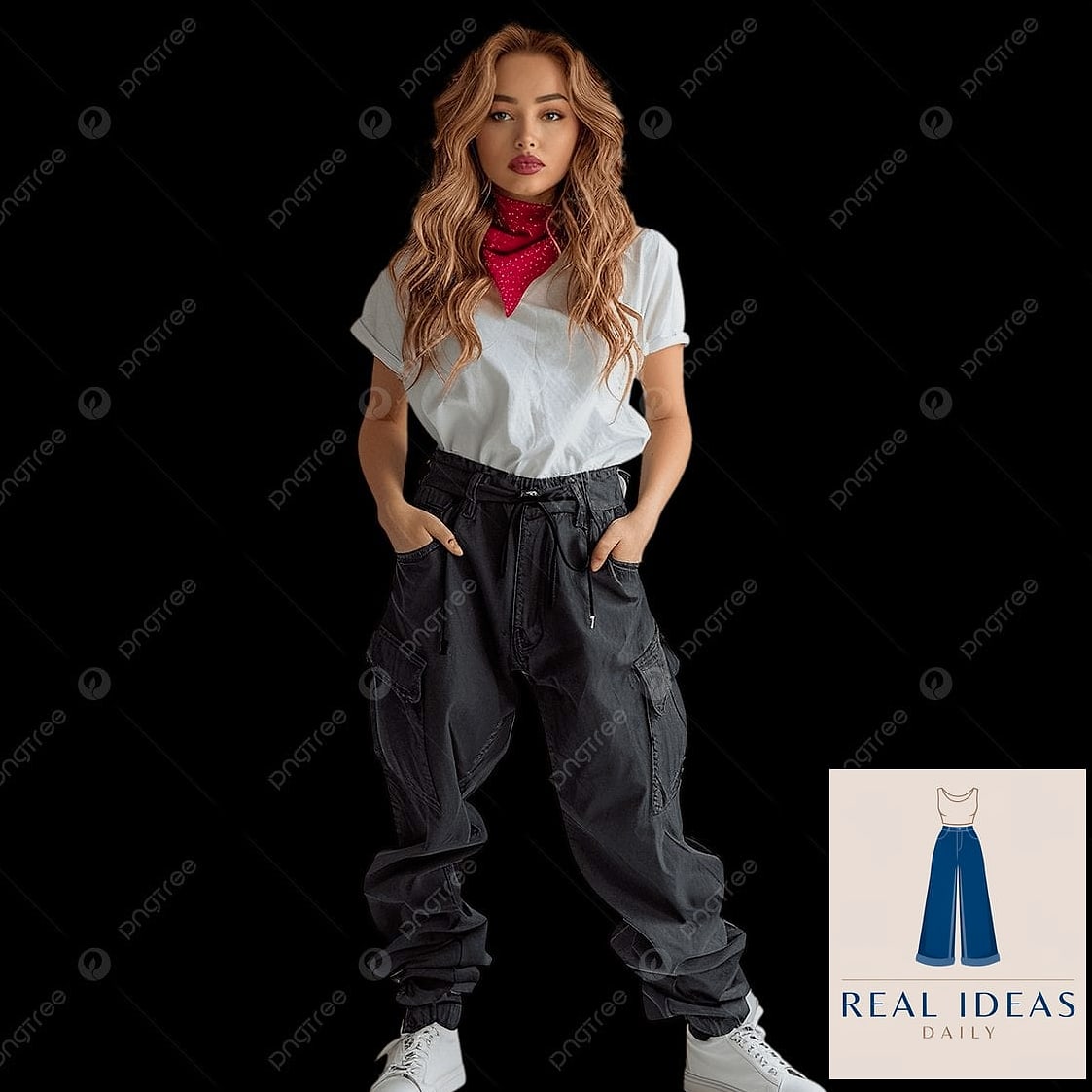 25 Baggy Jeans Png Every Woman Needs to See 2 The Classic Baggy Jeans and Fitted Tank Combo