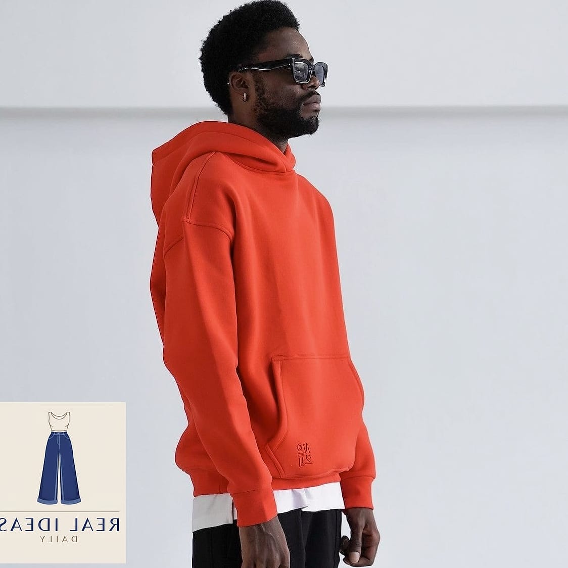 The Classic Red Hoodie and Straight-Leg Jeans