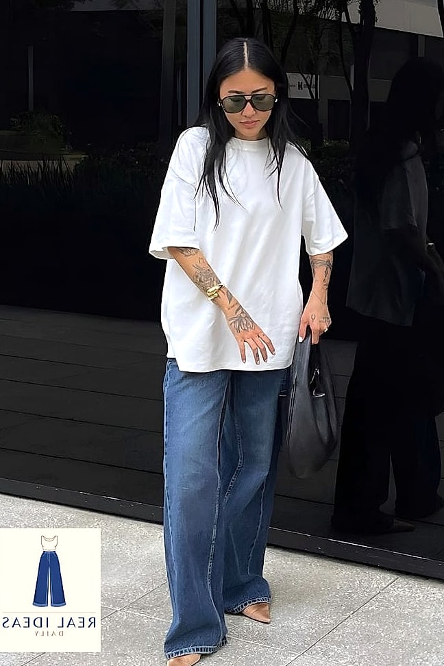CLASSIC WHITE TEE & BAGGY JEANS