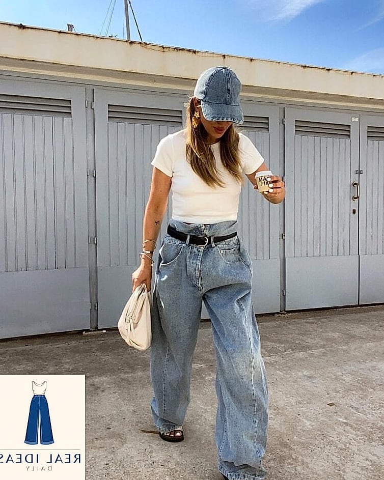 26 Outfits With Baggy Jeans That Are Absolutely Stunning 2 CLASSIC WHITE TEE & BAGGY JEANS