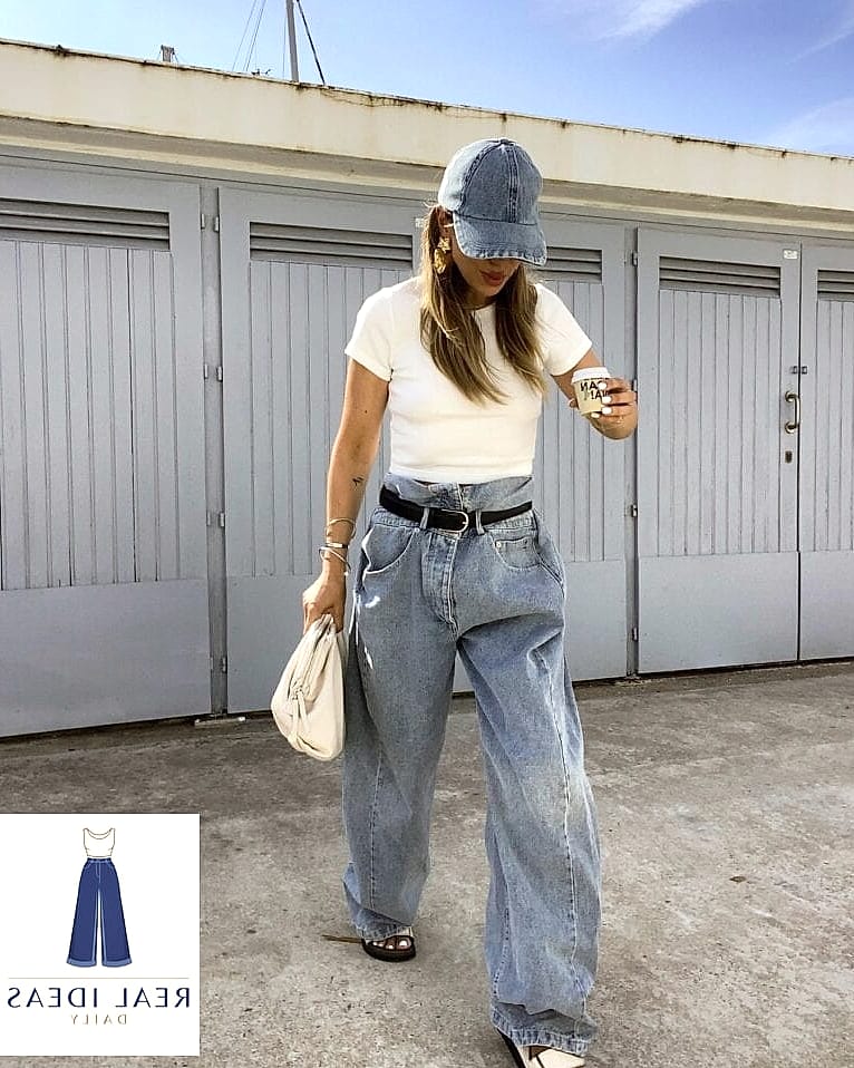 22 Baggy Jeans Outfit Women Worth Pinning Immediately 4 CLASSIC WHITE TEE & BAGGY JEANS