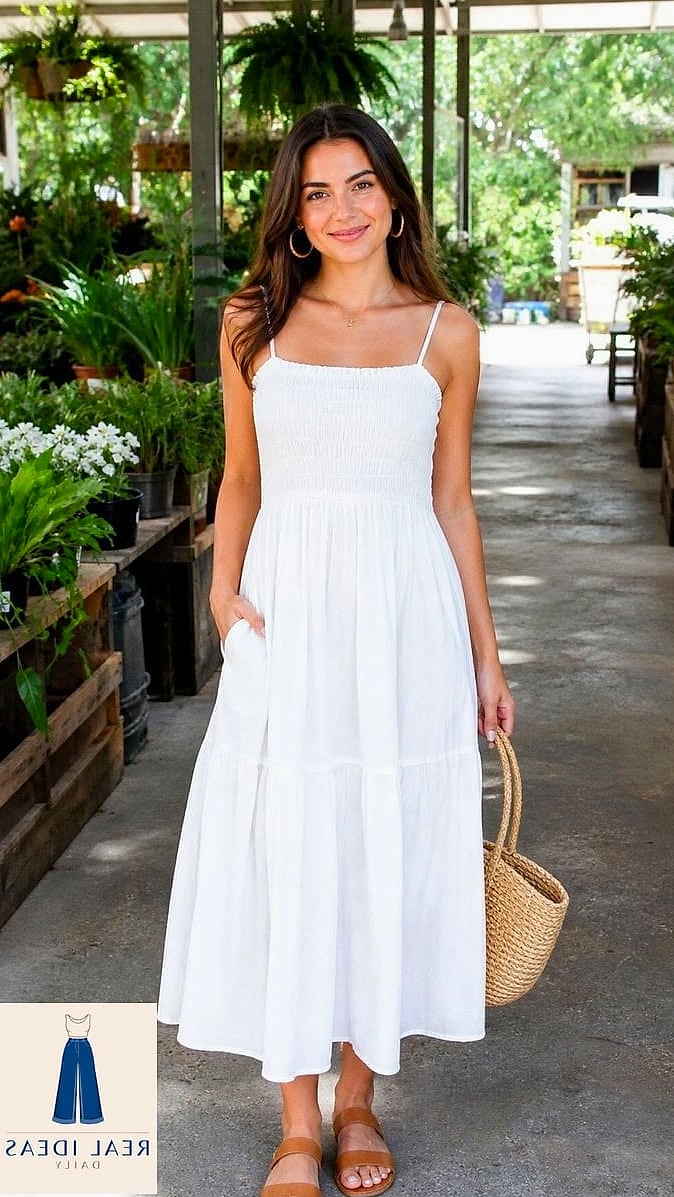 The Classic White Sundress and Sandals