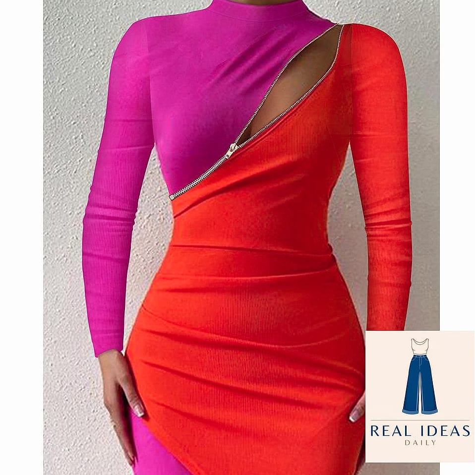 22 Bodycon Dress Outfit That Are Trending Right Now 21 Color Block Bodycon Dress