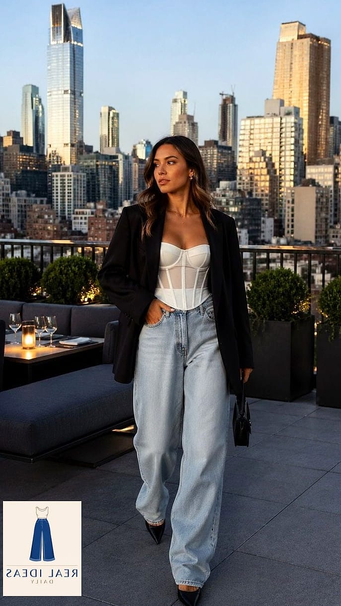 CORSET TOP & BAGGY JEANS