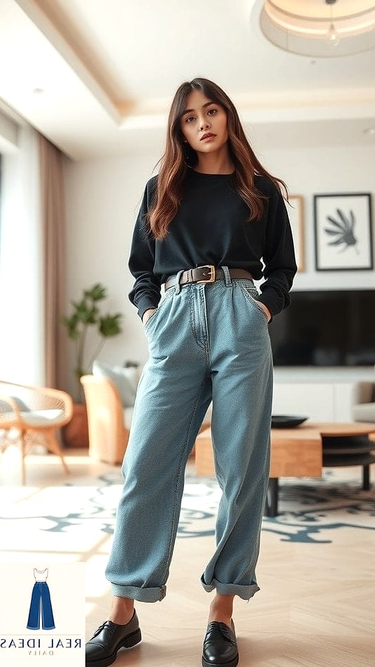 Corset Top and Baggy Jeans for a Balanced Silhouette