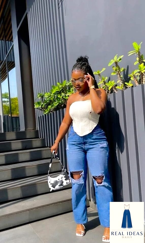 Corset Top Tucked Into Baggy Jeans