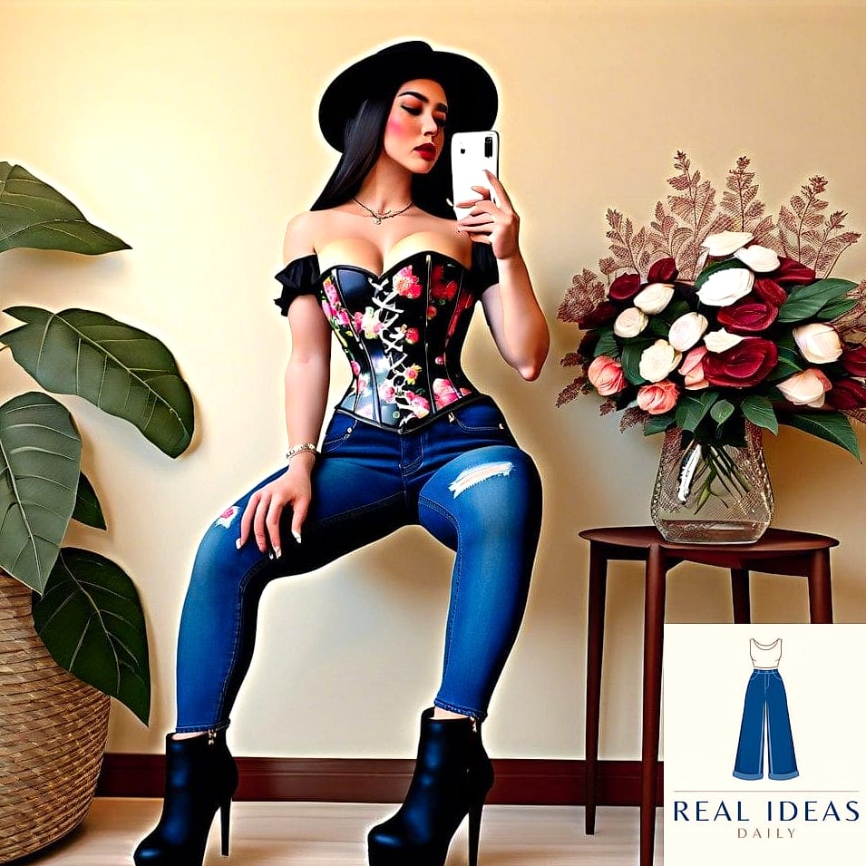 Corset Top and High-Waisted Jeans