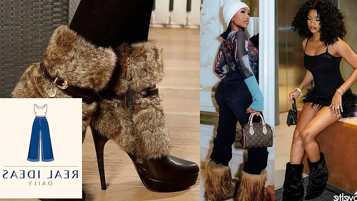 Corset Top and Wide-Leg Jeans with Fur Boots
