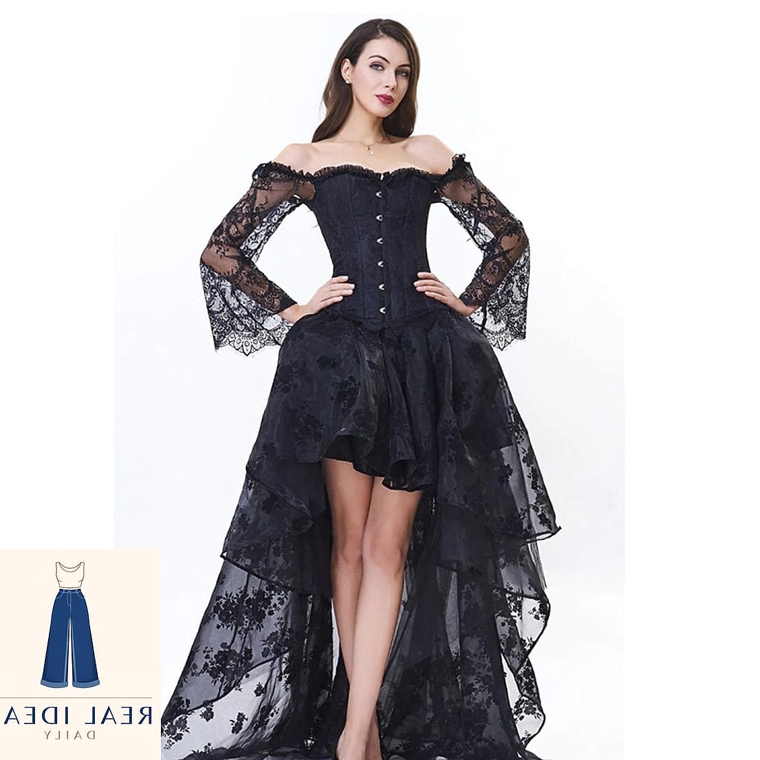 Corset Top Styled Over a Slip Dress