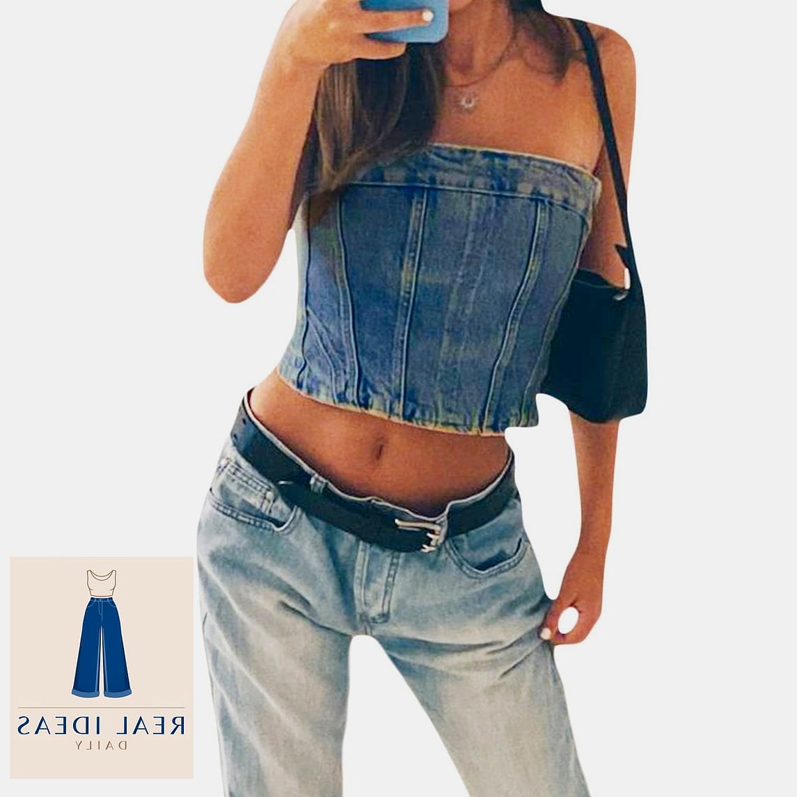 Corset Top and High-Waisted Jeans