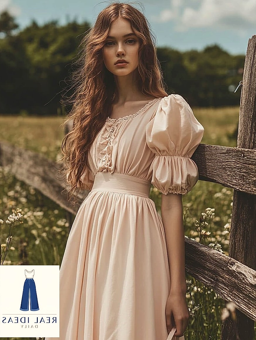 25 Graduation Dress Outfit That Are Absolutely Stunning 22 Cottagecore-Inspired Puff Sleeve Maxi