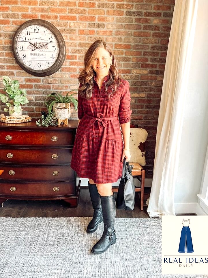 21 Knee High Boots Outfit That Are Trending Right Now 24 Cozy Flannel Pajama-Style Set with Boots