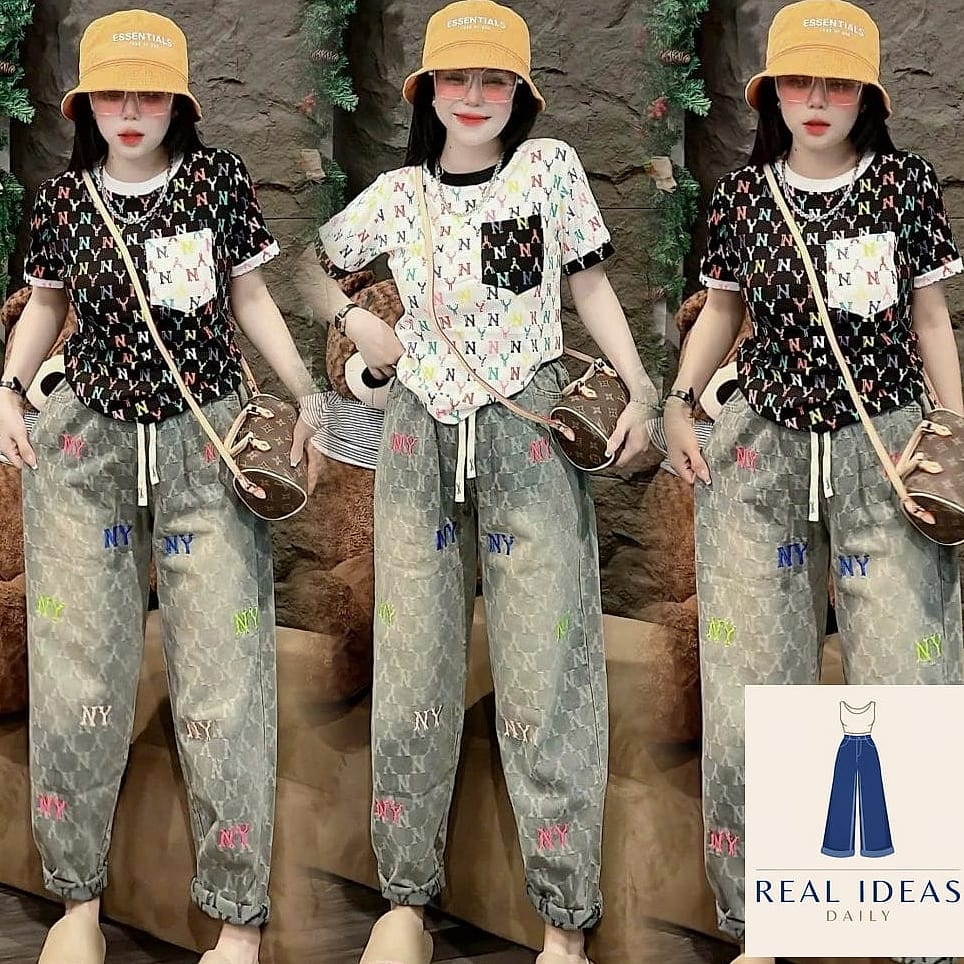 CRIB SET: MATCHING KNIT TOP & BAGGY JEANS