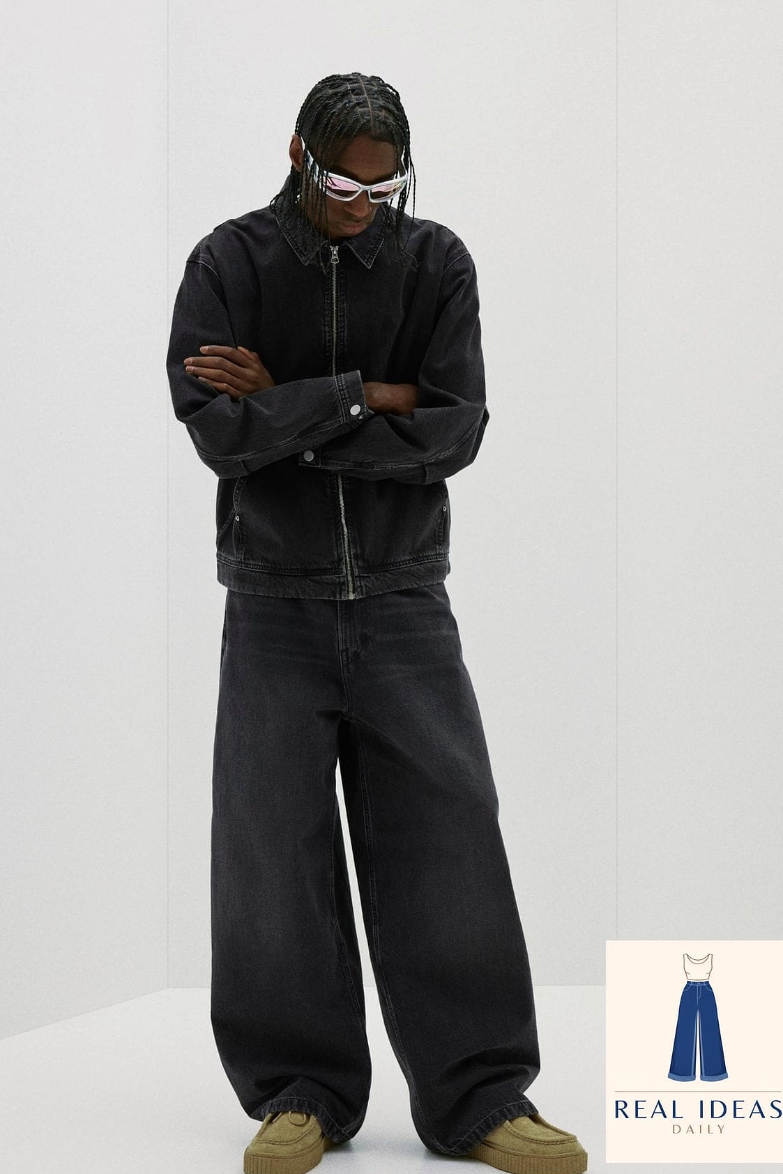 Cropped Hoodie and Chunky Sneaker Pairing