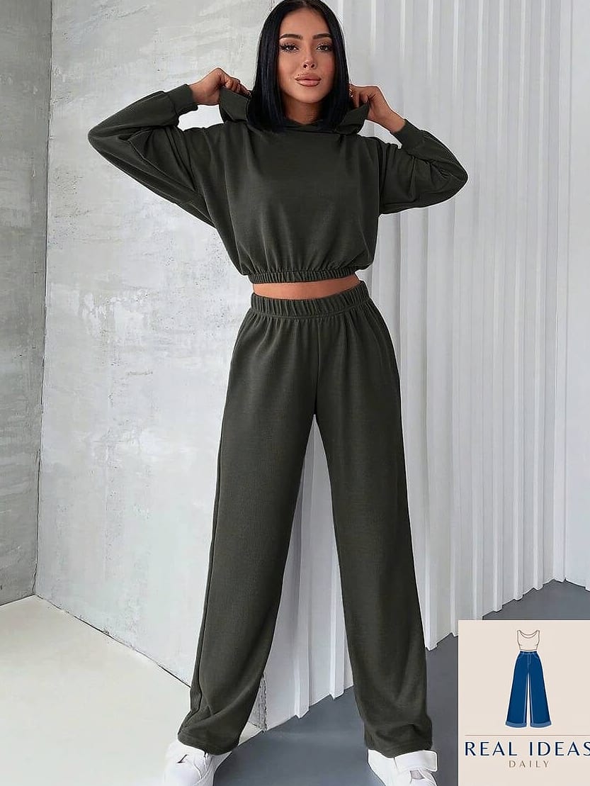 The Cropped Hoodie and Straight-Leg Sweats Combo