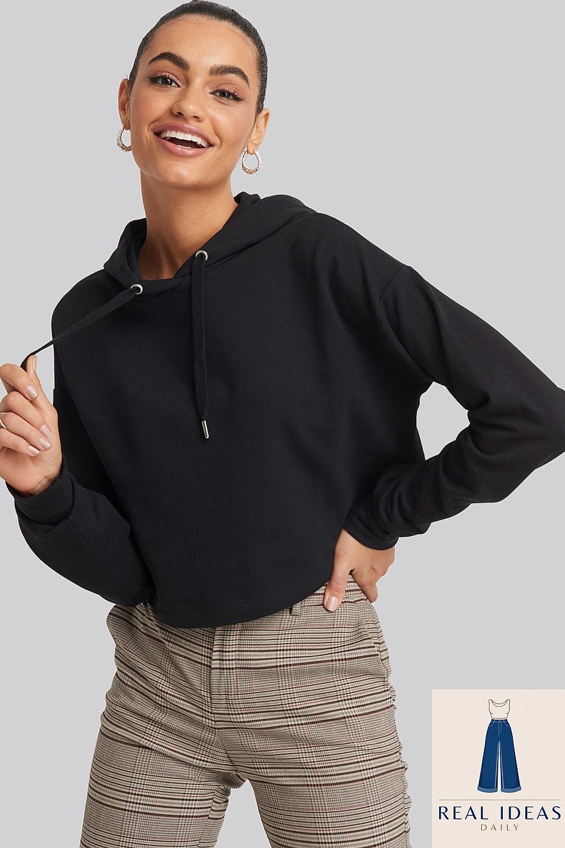 Cropped Hoodie and Wide-Leg Trousers