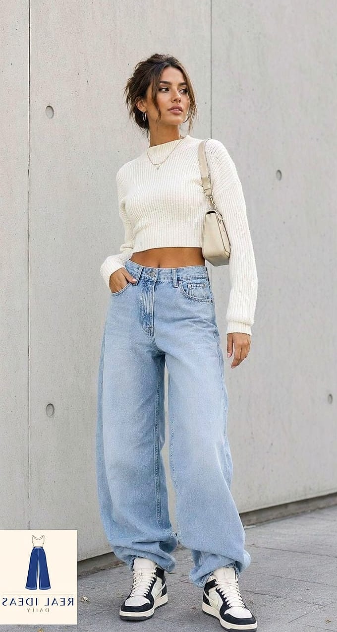CROPPED SWEATER & BAGGY JEANS