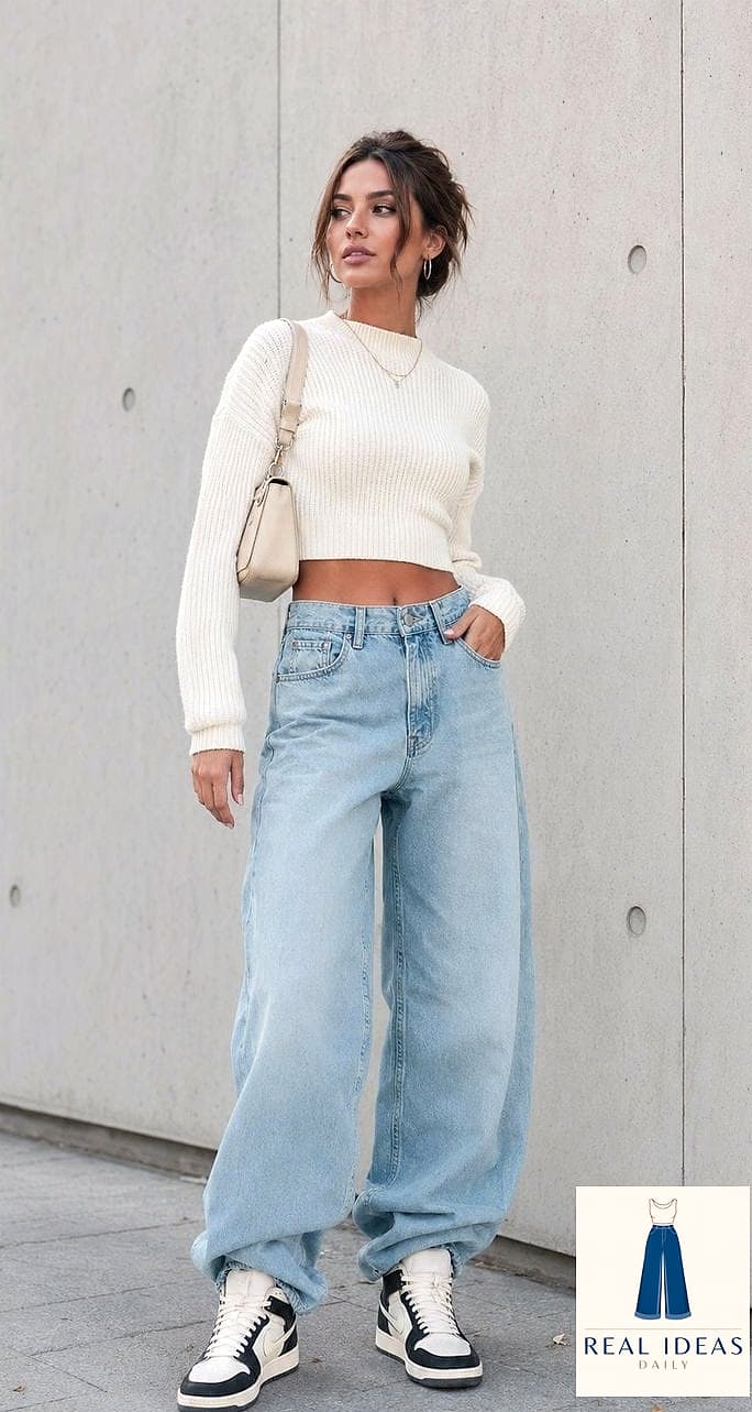 CROPPED SWEATER & BAGGY JEANS