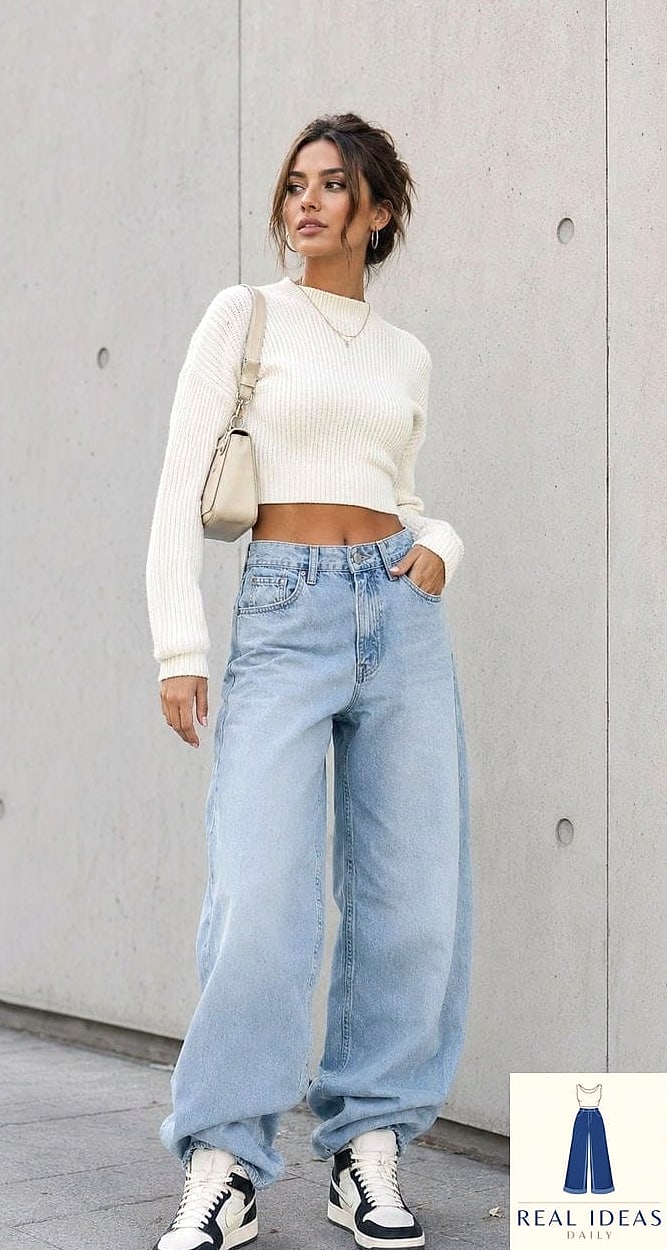 CROPPED SWEATER & BAGGY JEANS