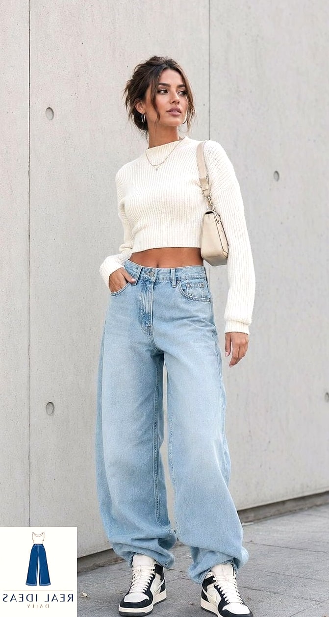 CROPPED SWEATER & BAGGY JEANS