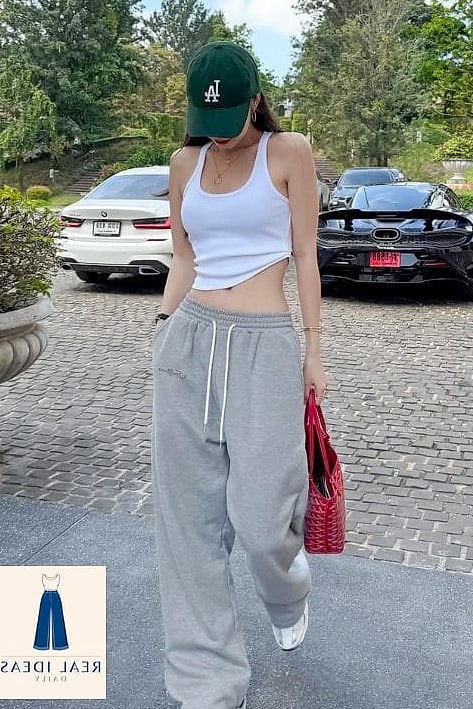 The Cropped Tank and High-Waisted Sweats Look