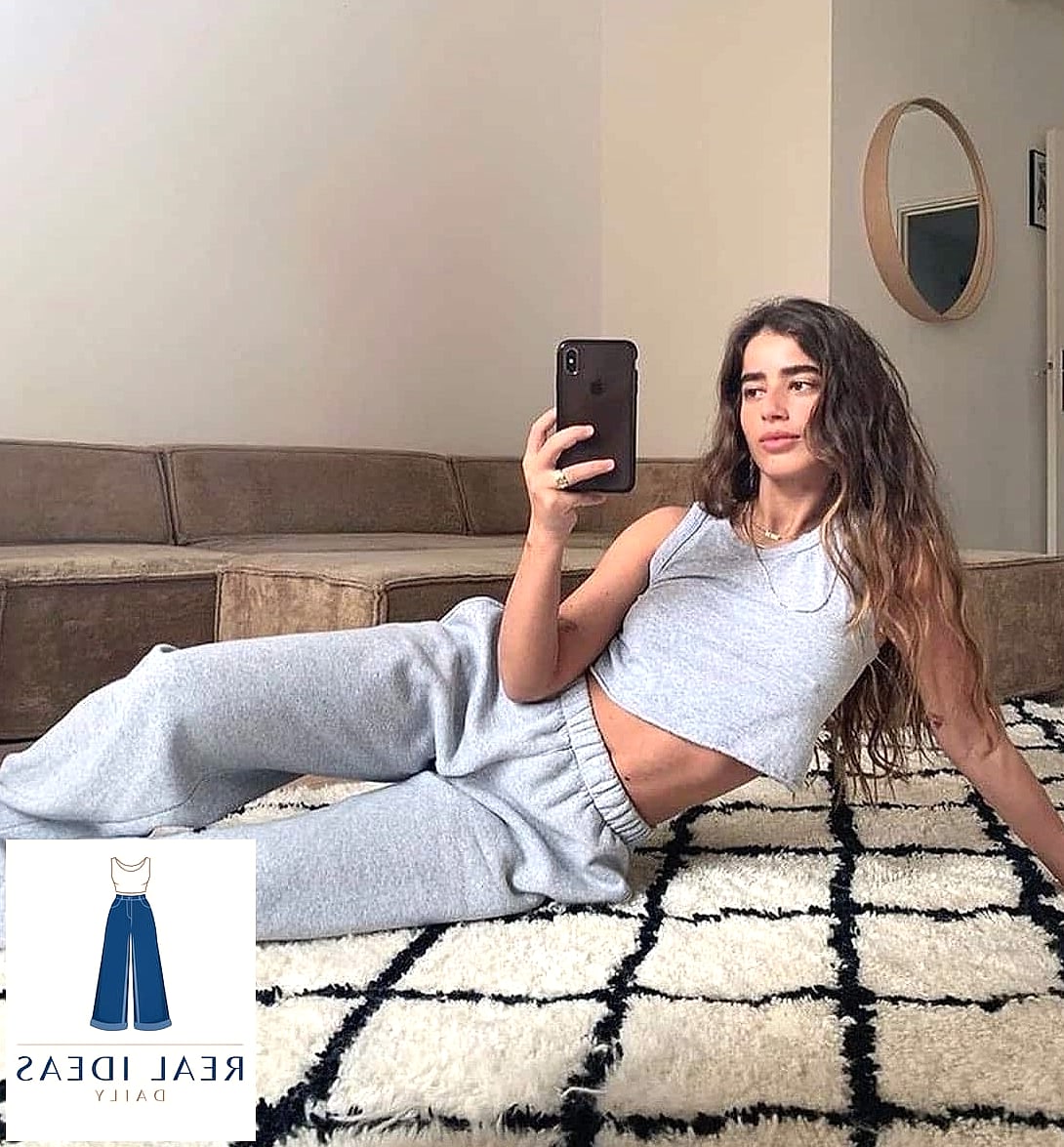 30 Grey Sweatpants Outfit You'll Want to Screenshot Immediately 19 Cropped tank and low-rise sweats