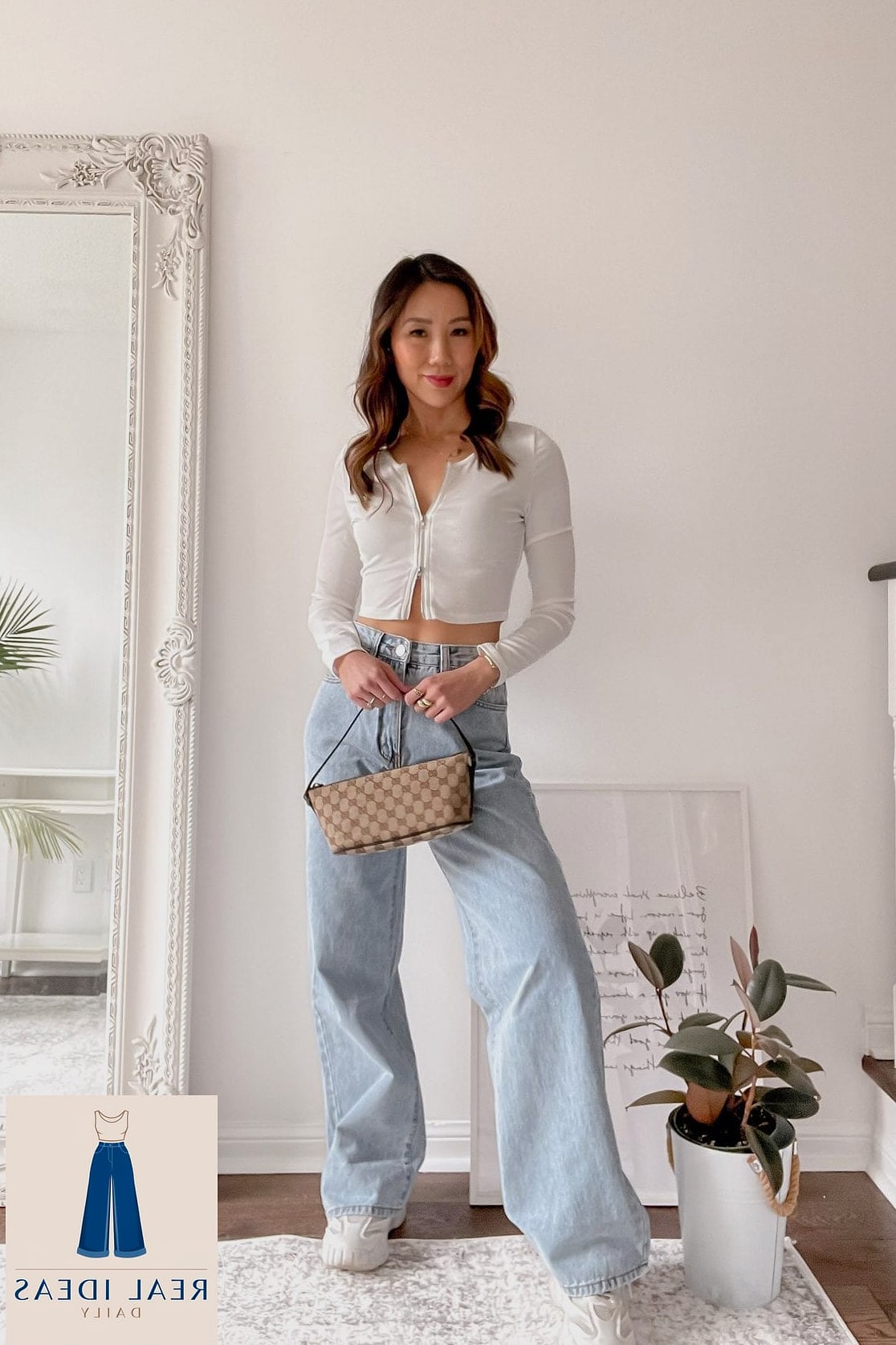 30 How To Style Baggy Jeans Worth Pinning Immediately 9 The Crop Top and High Waisted Baggy Jeans Duo