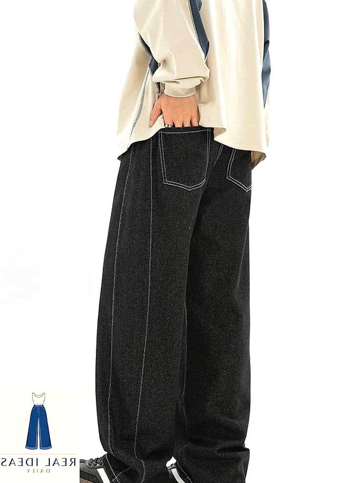 Dark Wash Denim With Sleek Black Ankle Boots