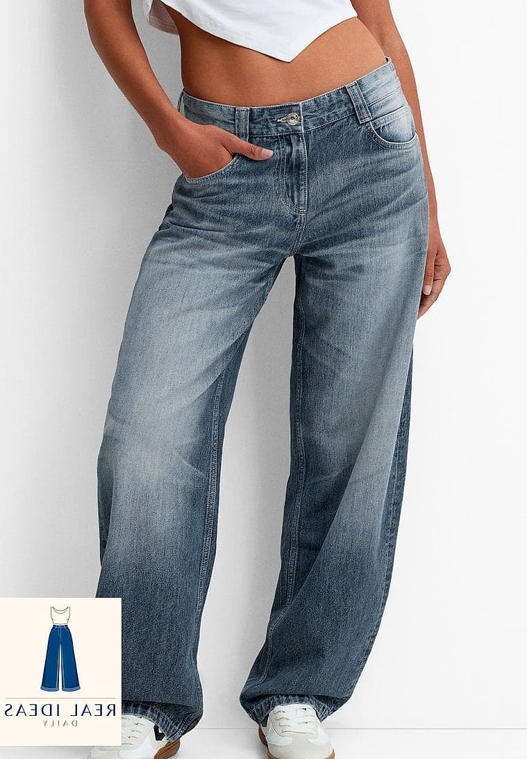 Dark Wash Baggy Jeans for a Sleeker Look