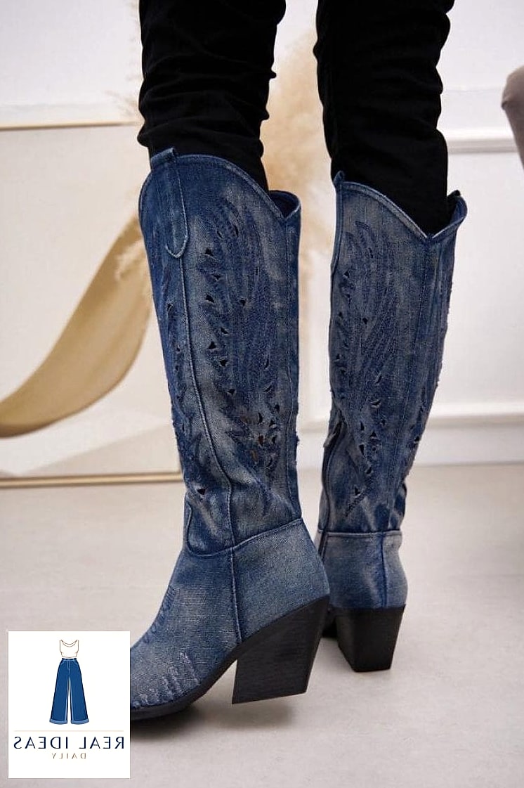 Denim-on-Denim with Chunky Boots