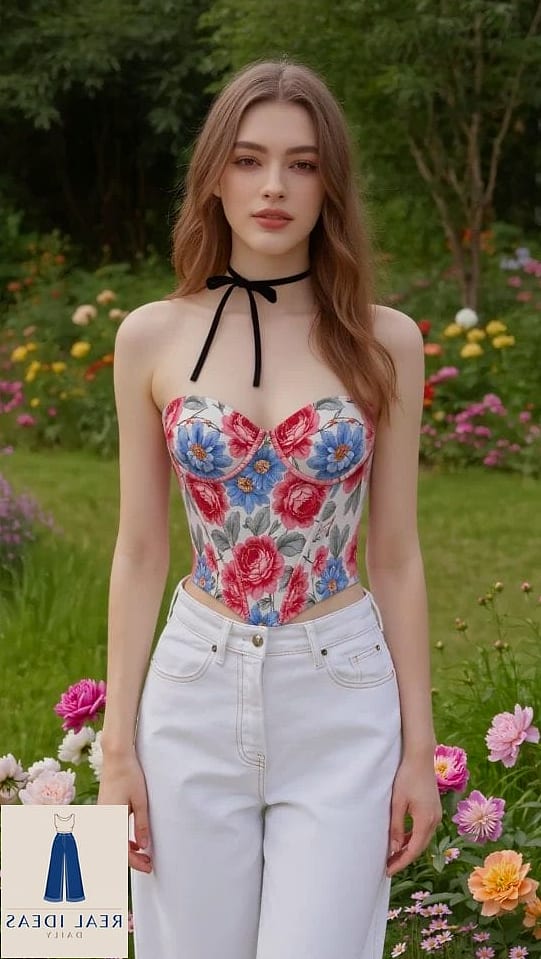 Denim Jacket with a Corset Top